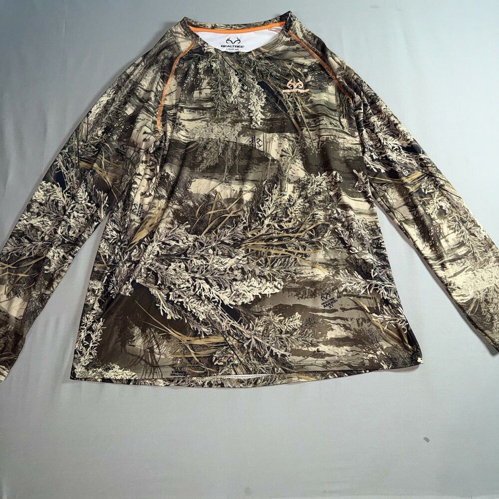 Realtree Large Long Sleeve Men's Camo Shirt longsleeve Polyester Hunting Fishing